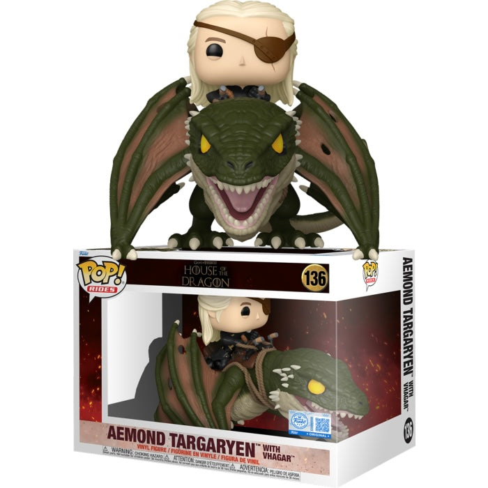 Game of Thrones: House of the Dragon - Aemond Targaryen with Vhagar Pop! Rides Vinyl Figure