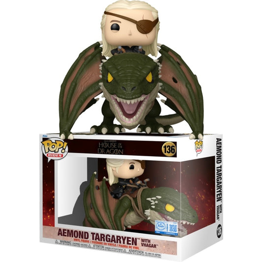 Game of Thrones: House of the Dragon - Aemond Targaryen with Vhagar Pop! Rides Vinyl Figure