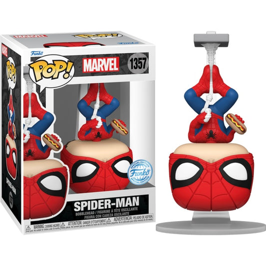 Spider-Man - Upside Down Spider-Man with Hot Dog Pop! Vinyl Figure