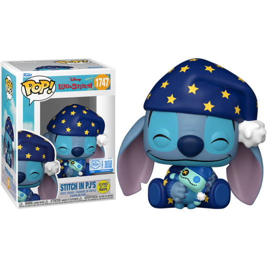 Lilo & Stitch - Stitch in PJ's Glow-in-the-Dark Pop! Vinyl Figure (pre-order)